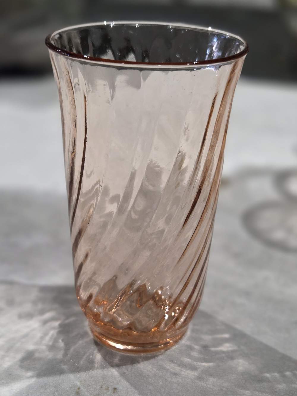 Vintage France Arcoroc Pink Swirl 16pc Glass Set